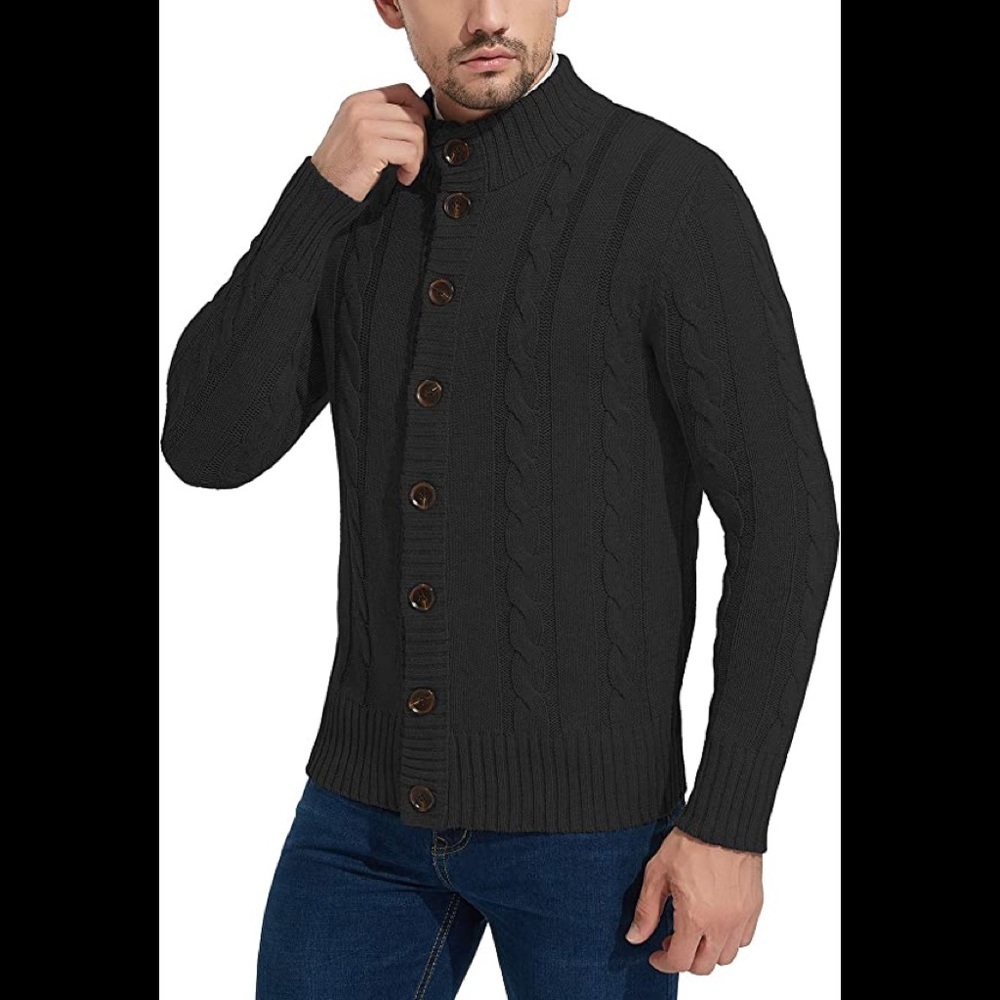 New Mens Rayon Cardigan Sweater w/ 8 Button Closure Multiple Sizes